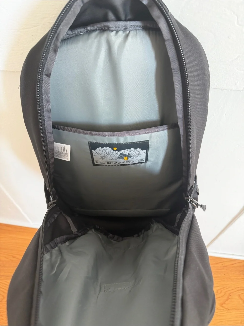 The North Face Black Backpack with Red Law & Order SVU Accent